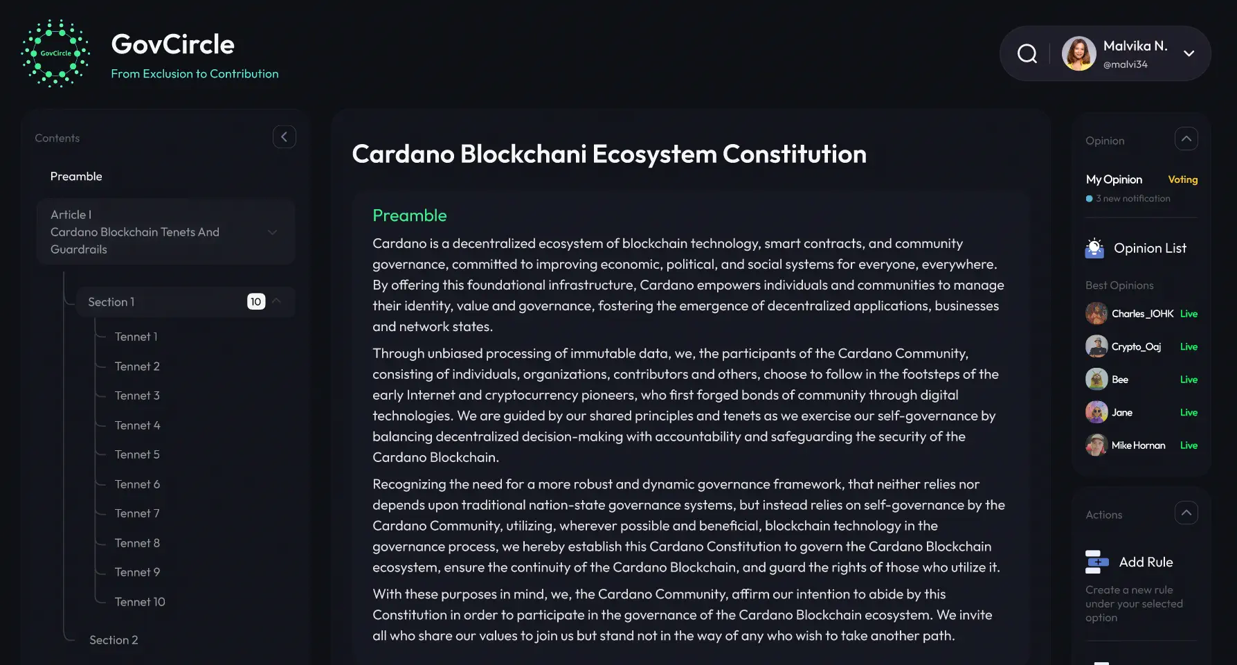 Constitution Module Screenshot